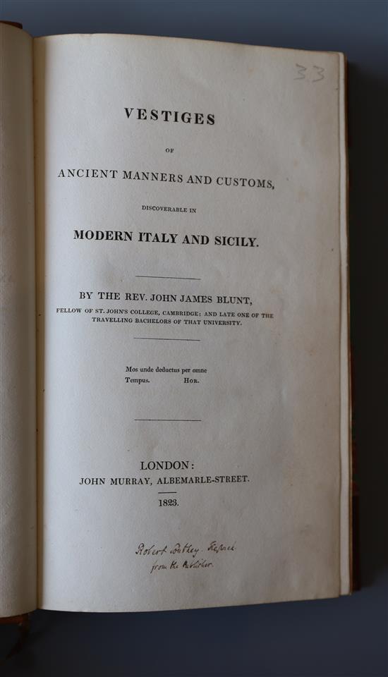 Blunt, John James - Vestiges of Ancient Manners and Customs Discoverable in Modern Italy and Sicily,